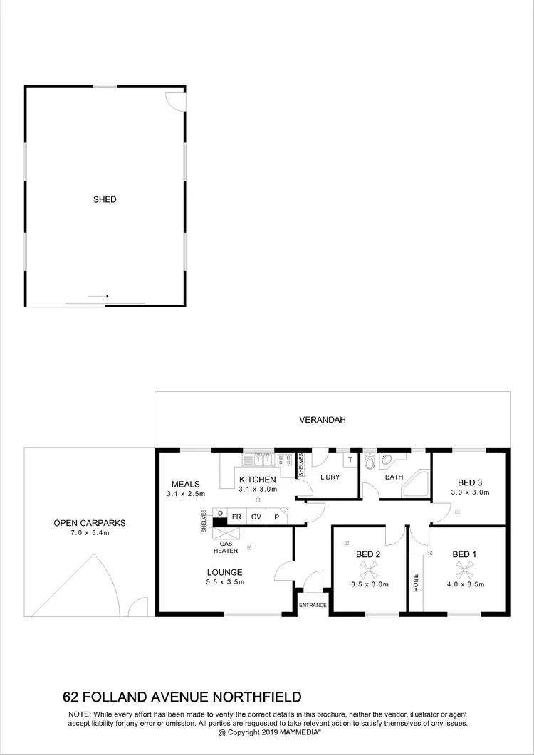 Floorplan of Homely house listing, 62 Folland Avenue, Northfield SA 5085