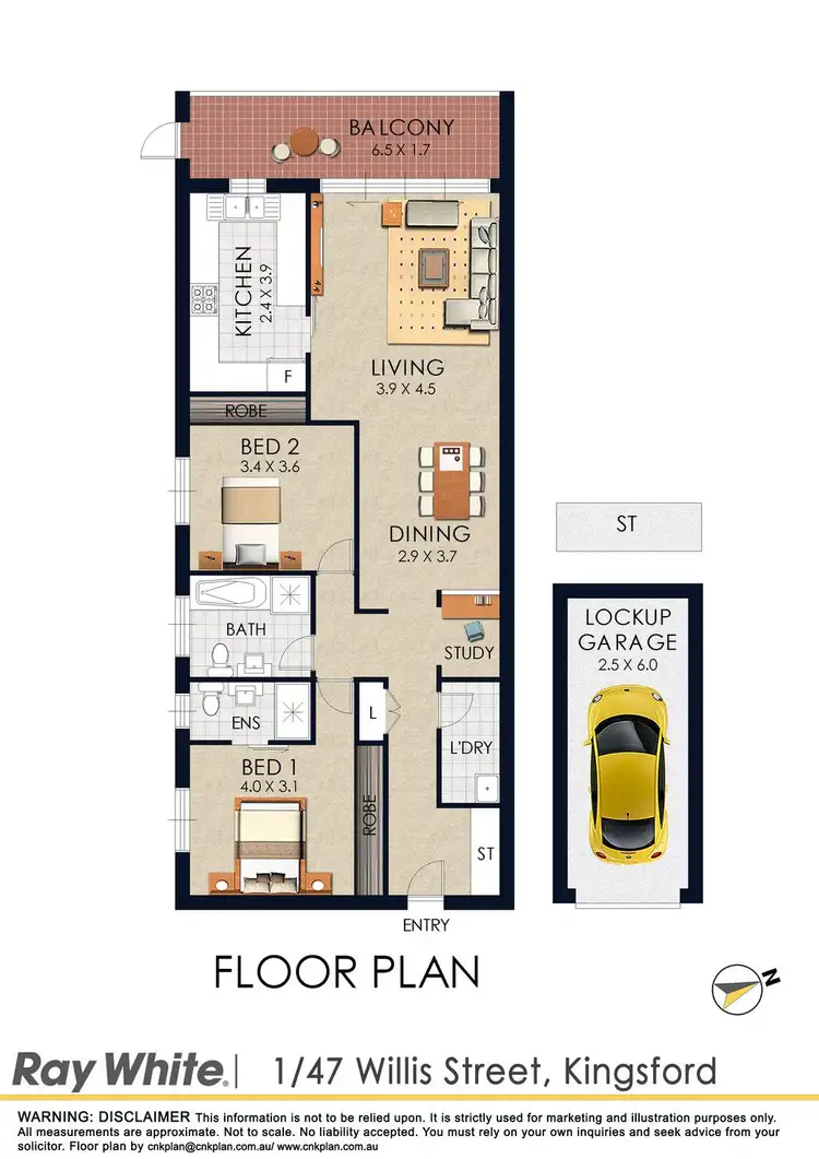 Floorplan of Homely apartment listing, 1/47-49 Willis Street, Kingsford NSW 2032