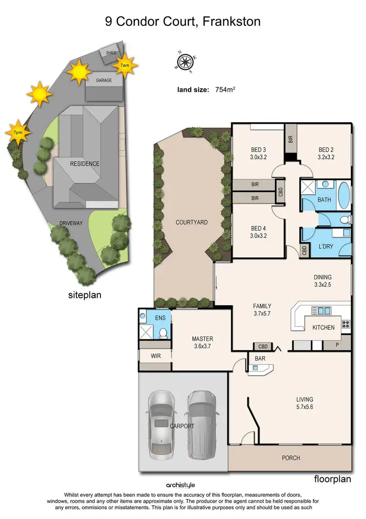 Floorplan of Homely house listing, 9 Condor Court, Frankston VIC 3199