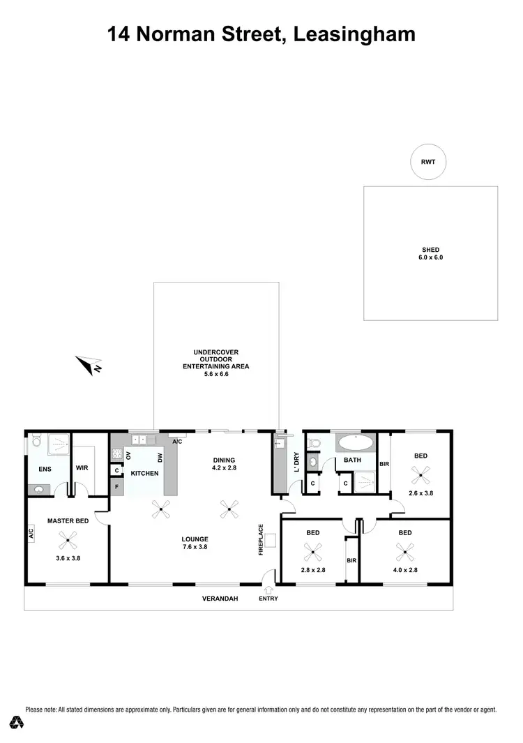 Floorplan of Homely house listing, 14 Norman Street, Leasingham SA 5452