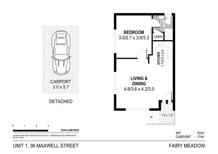 Floorplan of Homely unit listing, 1/36 Maxwell Street, Fairy Meadow NSW 2519