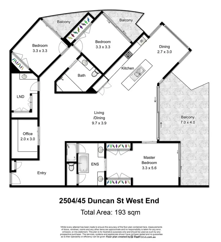 Floorplan of Homely apartment listing, 2504/45 Duncan Street, West End QLD 4101