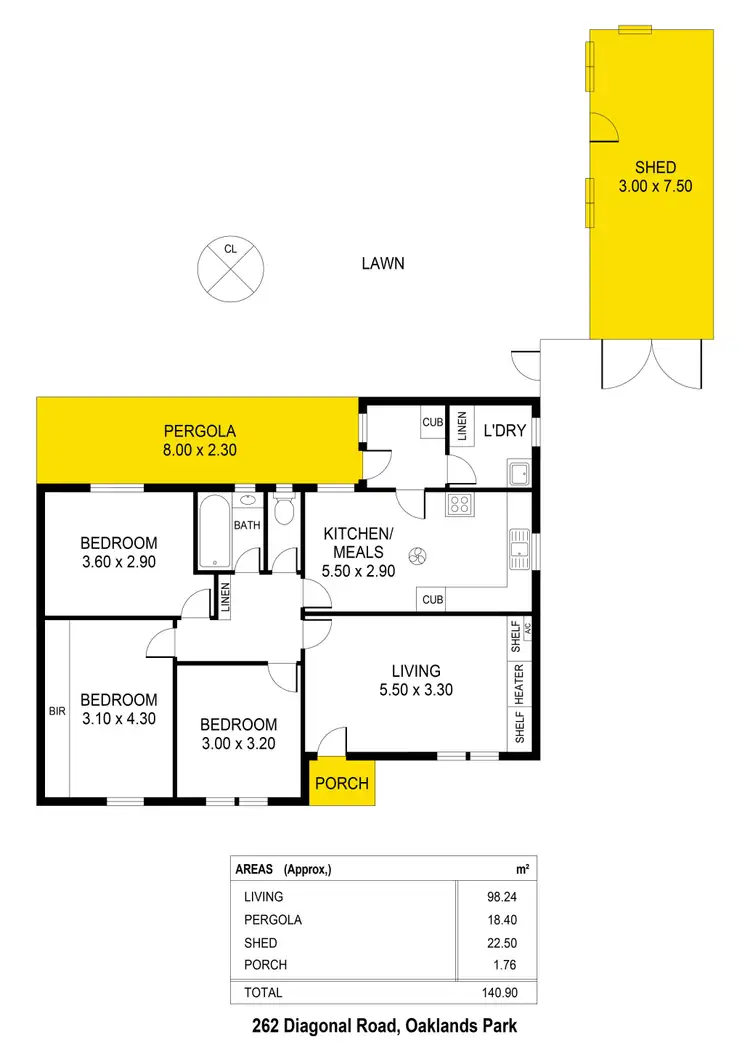 Floorplan of Homely house listing, 262 Diagonal Road, Oaklands Park SA 5046