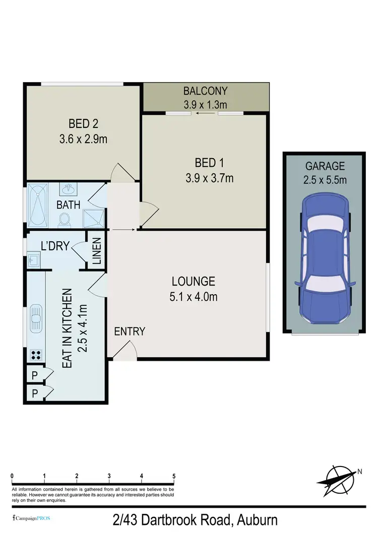 Floorplan of Homely apartment listing, 2/43 Dartbrook Road, Auburn NSW 2144