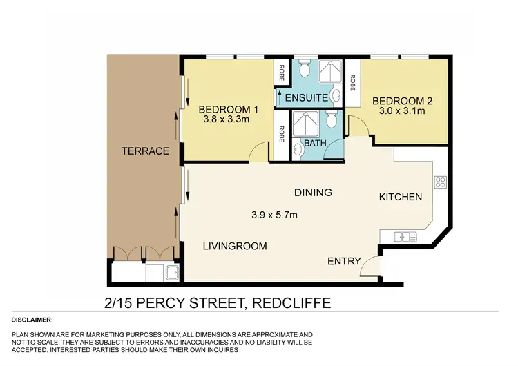 Floorplan of Homely unit listing, 2/15 Percy Street, Redcliffe QLD 4020