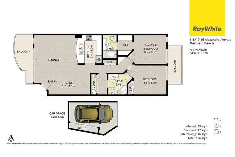 Floorplan of Homely unit listing, 118/10-16 Alexandra Avenue, Mermaid Beach QLD 4218