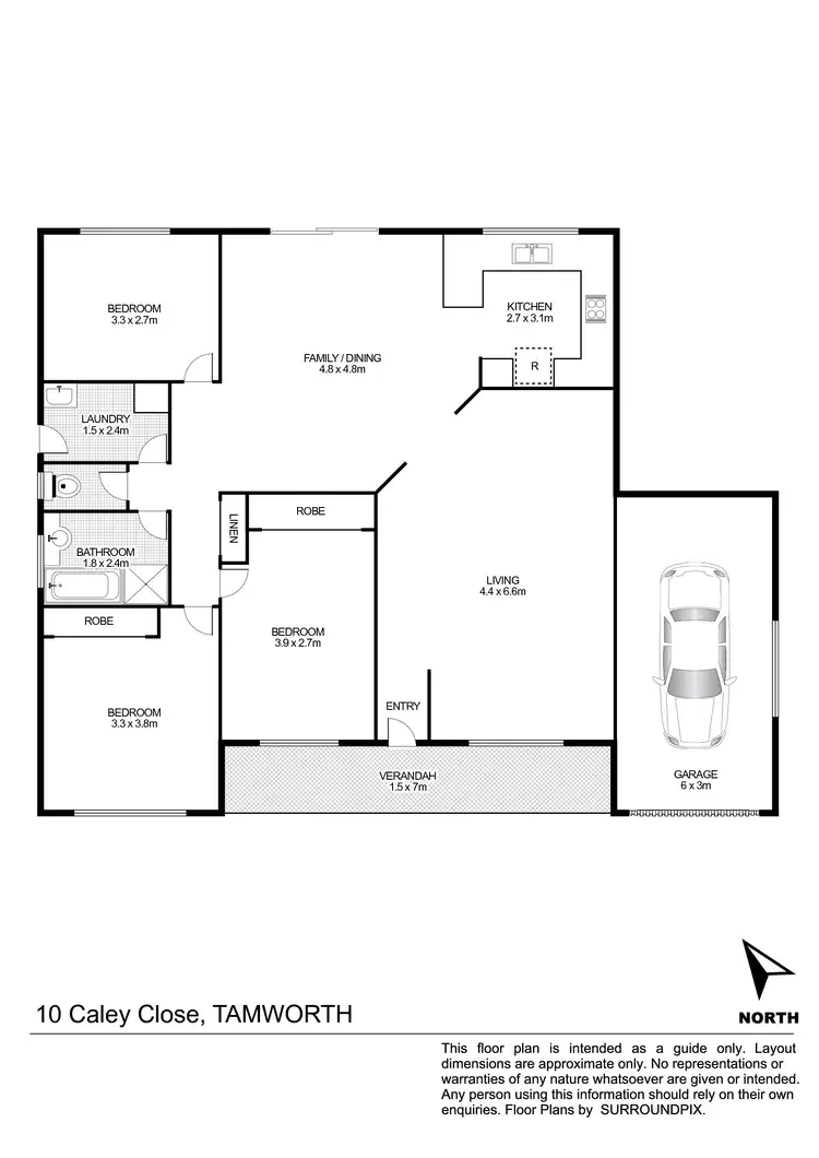 Floorplan of Homely house listing, 10 Caley Close, Tamworth NSW 2340