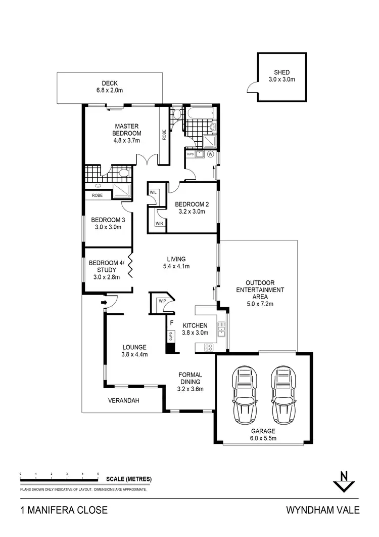 Floorplan of Homely house listing, 1 Manifera Close, Manor Lakes VIC 3024