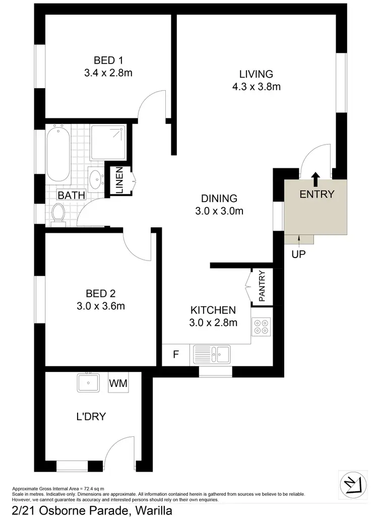 Floorplan of Homely block of units listing, 21 Osborne Parade, Warilla NSW 2528