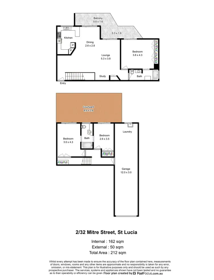 Floorplan of Homely apartment listing, 2/32 Mitre Street, St Lucia QLD 4067