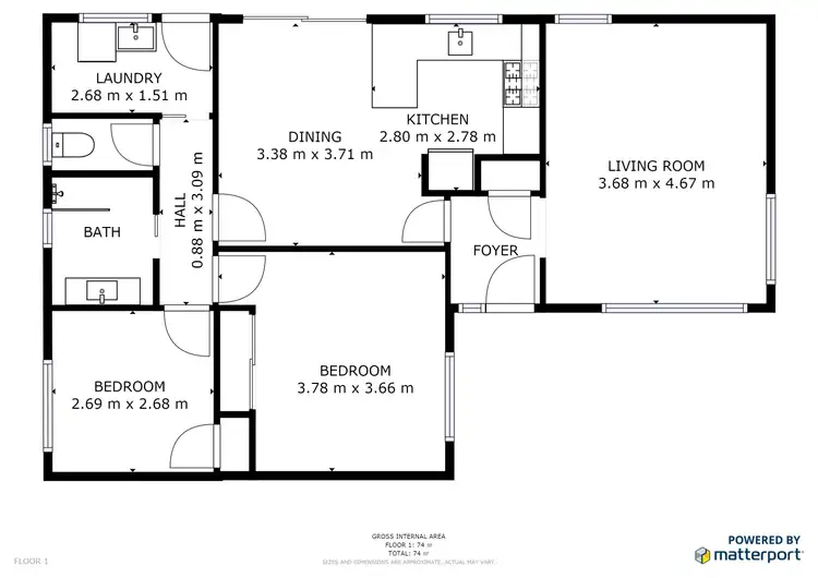 Floorplan of Homely unit listing, 1/19 Naretha Street, Swan Hill VIC 3585