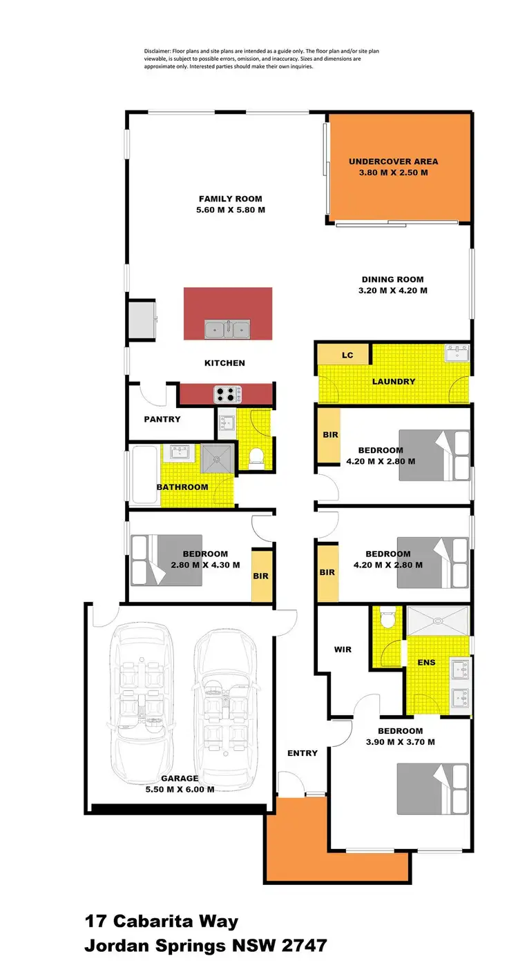 Floorplan of Homely house listing, 17 Cabarita Way, Jordan Springs NSW 2747