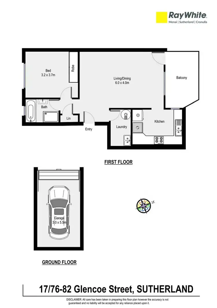 Floorplan of Homely unit listing, 17/76-82 Glencoe Street, Sutherland NSW 2232