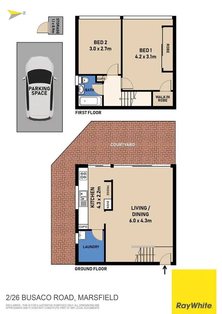 Floorplan of Homely townhouse listing, 2/26 Busaco Road, Marsfield NSW 2122
