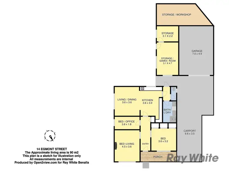 Floorplan of Homely house listing, 14 Egmont Street, Benalla VIC 3672