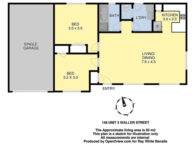 Floorplan of Homely unit listing, 3/148-150 Waller Street, Benalla VIC 3672