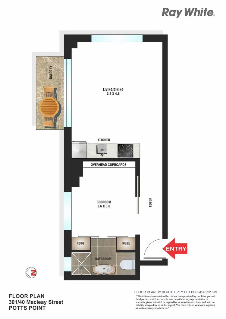 Floorplan of Homely apartment listing, 301/40 Macleay Street, Potts Point NSW 2011