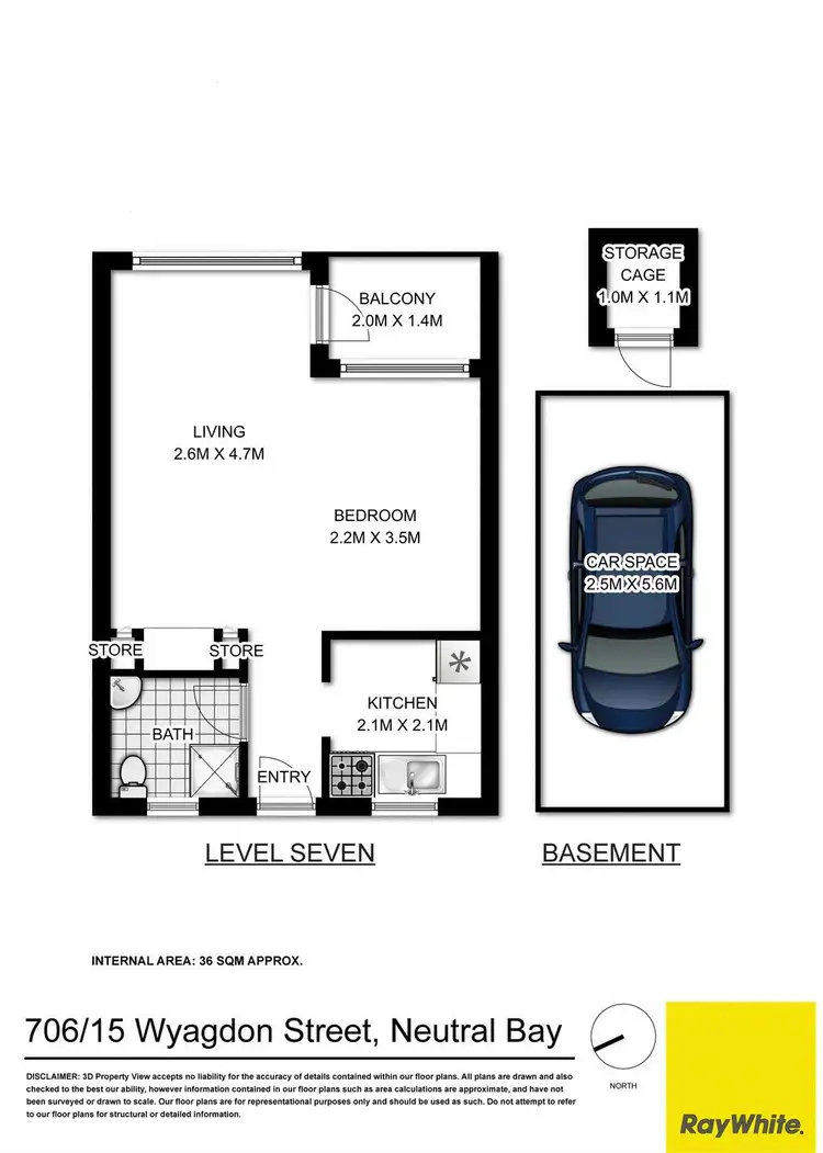 Floorplan of Homely studio listing, 706/15 Wyagdon Street, Neutral Bay NSW 2089