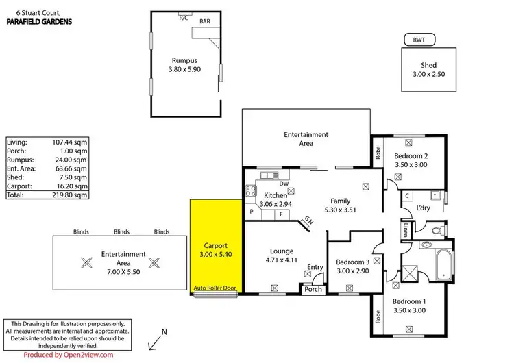 Floorplan of Homely house listing, 6 Stuart Court, Parafield Gardens SA 5107