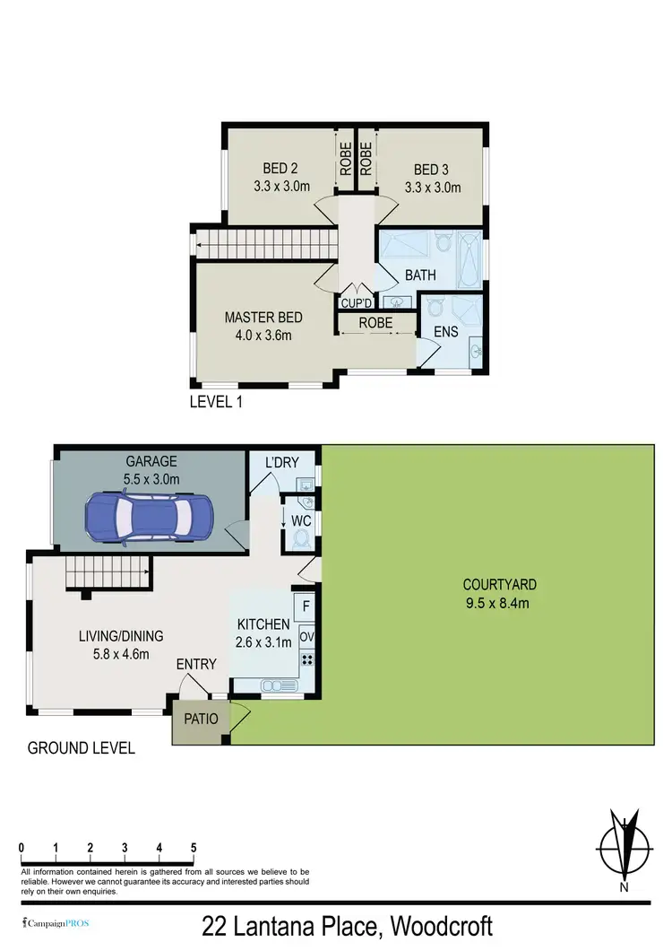 Floorplan of Homely house listing, 22 Lantana Place, Woodcroft NSW 2767
