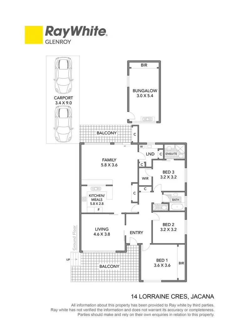 Floorplan of Homely house listing, 14 Lorraine Crescent, Jacana VIC 3047