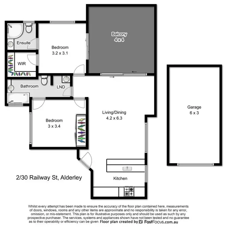 Floorplan of Homely unit listing, 2/30 Railway Street, Alderley QLD 4051