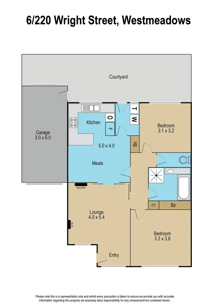 Floorplan of Homely house listing, 6/220 Wright Street, Westmeadows VIC 3049