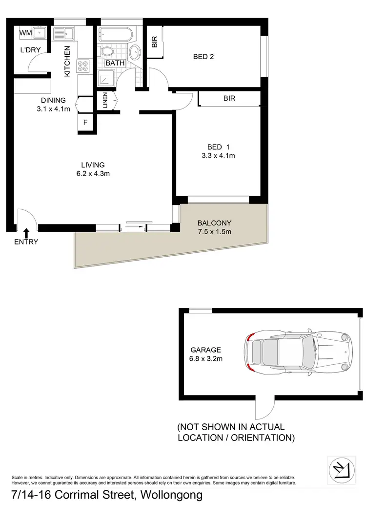 Floorplan of Homely unit listing, 7/14-16 Corrimal Street, Wollongong NSW 2500