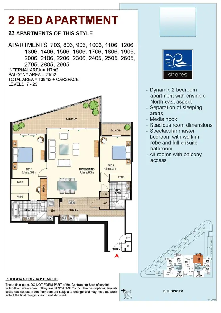 Floorplan of Homely apartment listing, 2605/1 Como Crescent, Southport QLD 4215