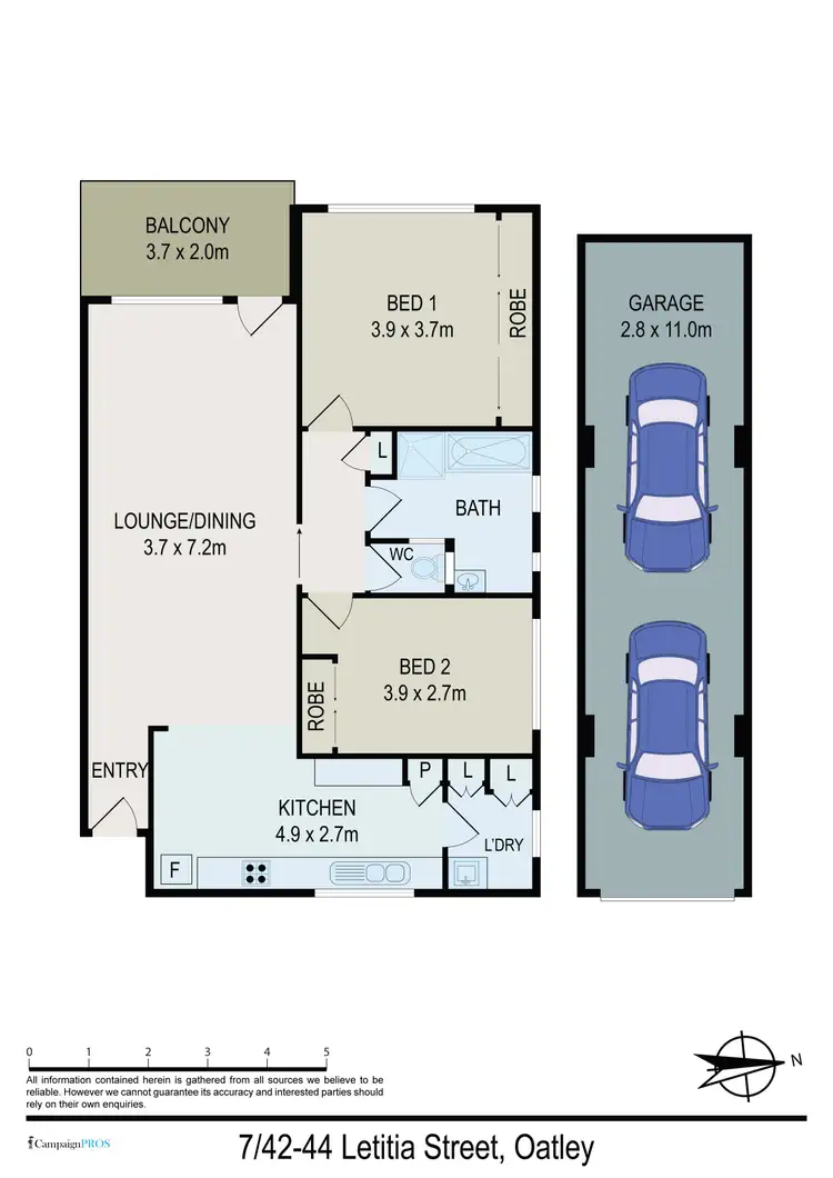 Floorplan of Homely unit listing, 7/42-44 Letitia Street, Oatley NSW 2223
