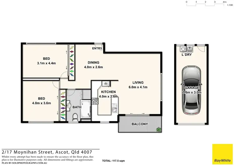 Floorplan of Homely apartment listing, 2/17 Moynihan Street, Ascot QLD 4007