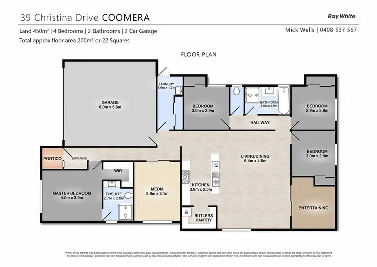 Floorplan of Homely house listing, 39 Christina Drive, Coomera Waters QLD 4209