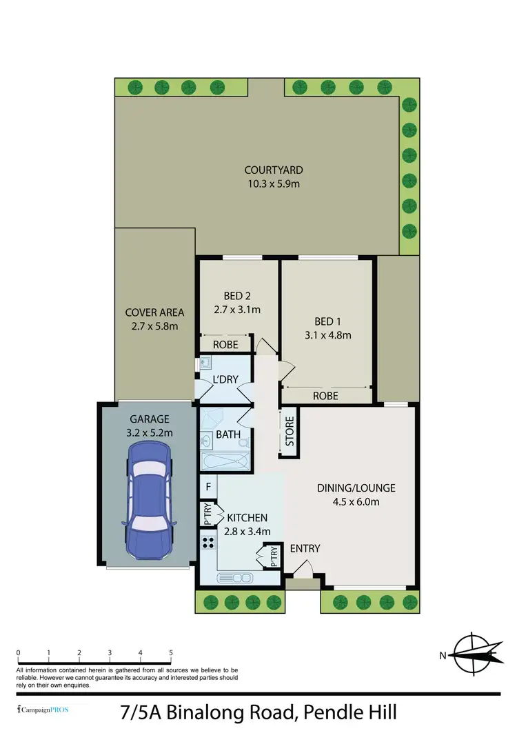 Floorplan of Homely villa listing, 7/5A Binalong Road, Pendle Hill NSW 2145
