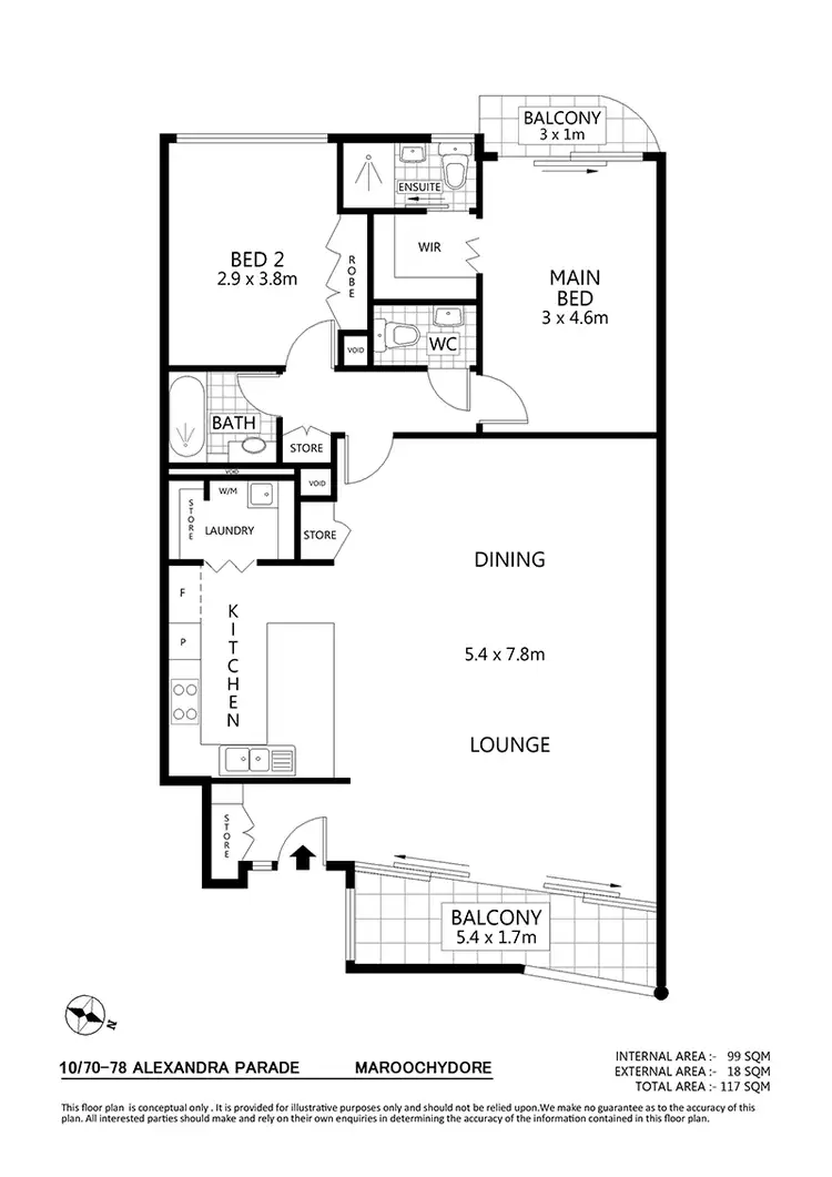 Floorplan of Homely unit listing, 10/70-78 Alexandra Parade, Maroochydore QLD 4558