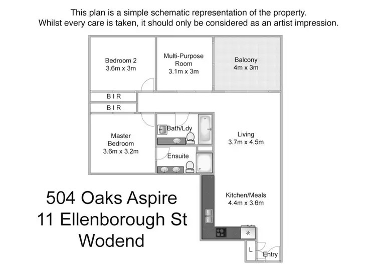 Floorplan of Homely unit listing, Unit 504/11 Ellenborough Street, Woodend QLD 4305