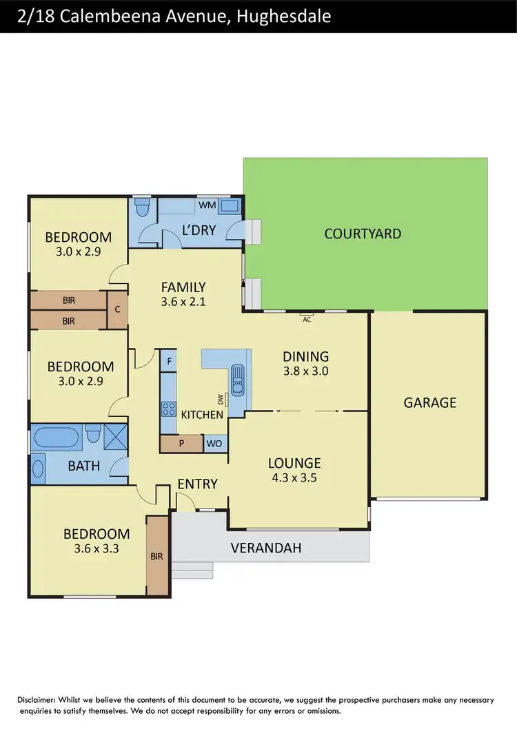 Floorplan of Homely unit listing, 2/18 Calembeena Avenue, Hughesdale VIC 3166