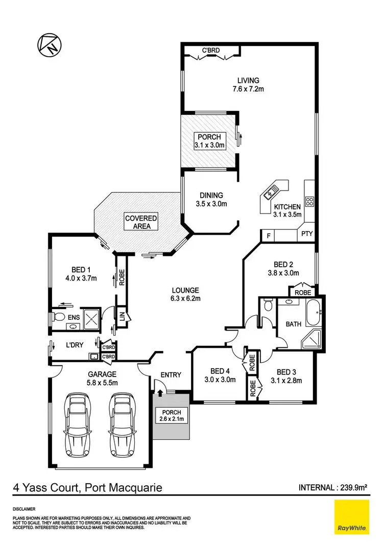 Floorplan of Homely house listing, 4 Yass Court, Port Macquarie NSW 2444