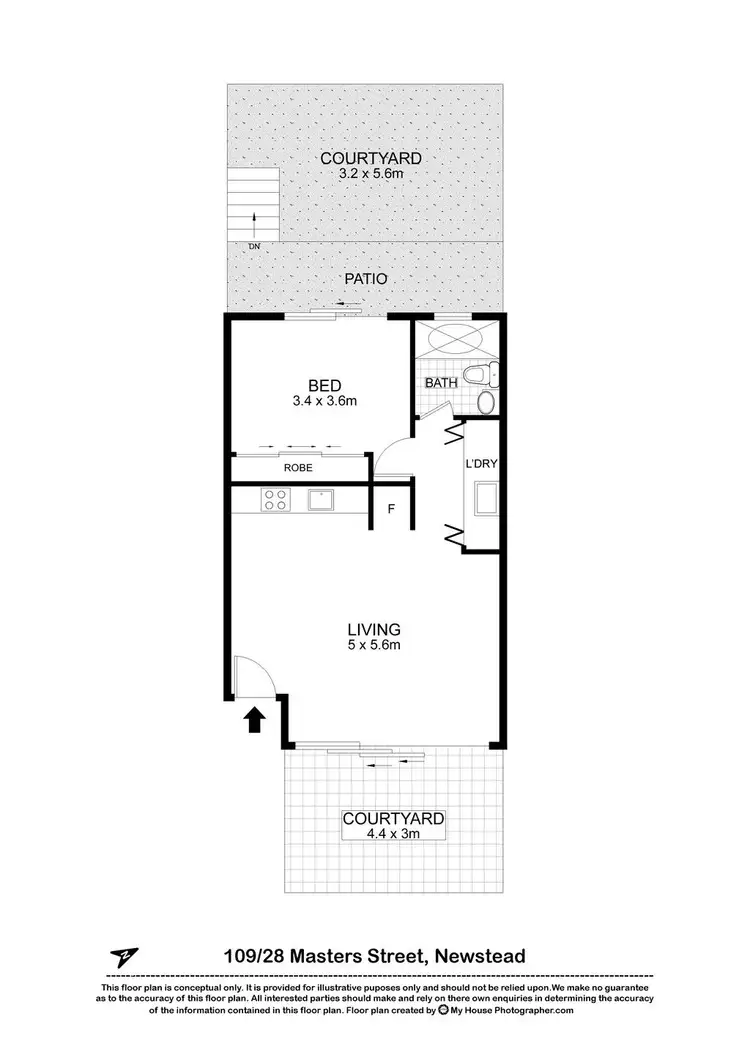 Floorplan of Homely apartment listing, 109/28 Masters Street, Newstead QLD 4006
