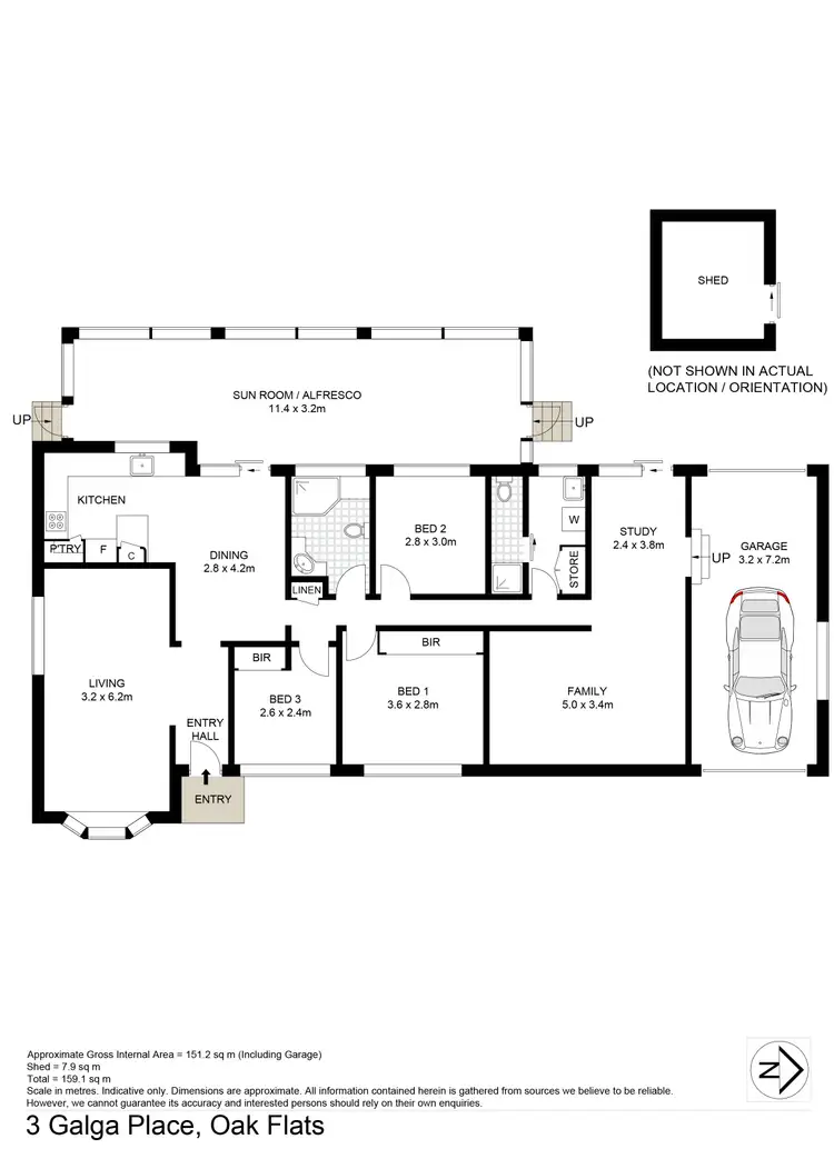 Floorplan of Homely house listing, 3 Galga Place, Oak Flats NSW 2529