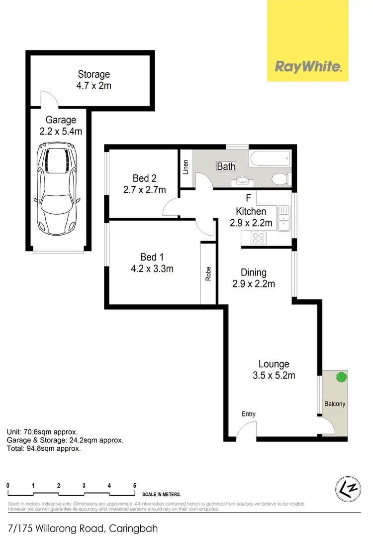 Floorplan of Homely unit listing, 7/175 Willarong Road, Caringbah NSW 2229
