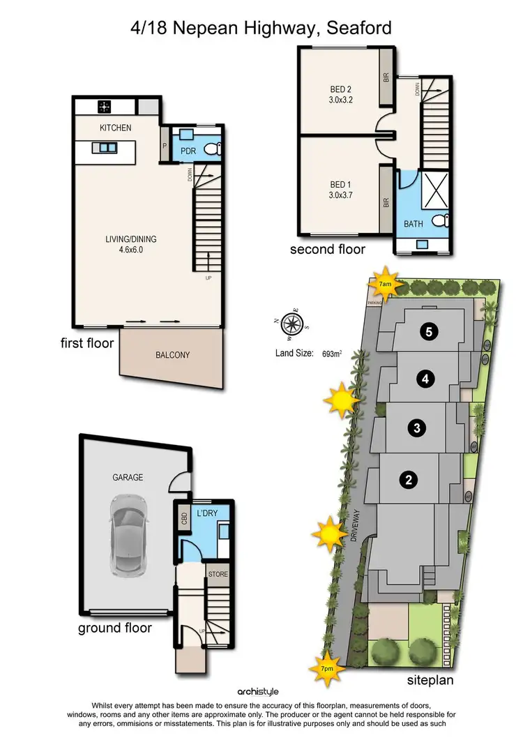 Floorplan of Homely townhouse listing, 4/18 Nepean Highway, Seaford VIC 3198
