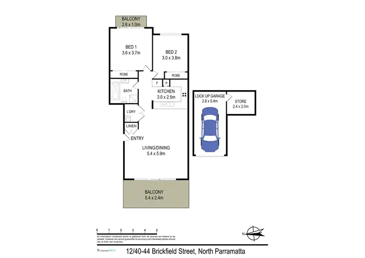 Floorplan of Homely apartment listing, 12/40-44 Brickfield Street, North Parramatta NSW 2151