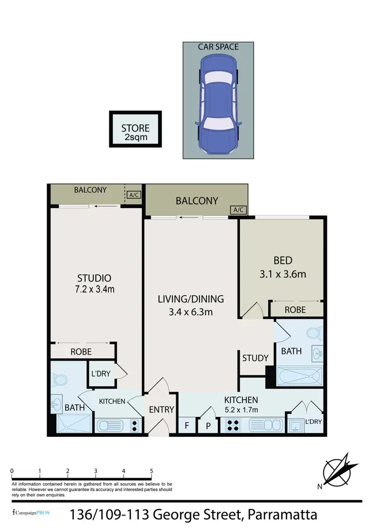 Floorplan of Homely apartment listing, 136/109-113 George Street, Parramatta NSW 2150