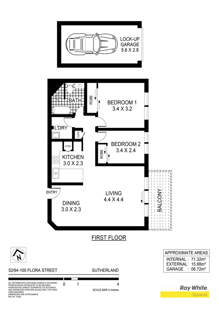 Floorplan of Homely unit listing, 52/94-100 Flora Street, Sutherland NSW 2232
