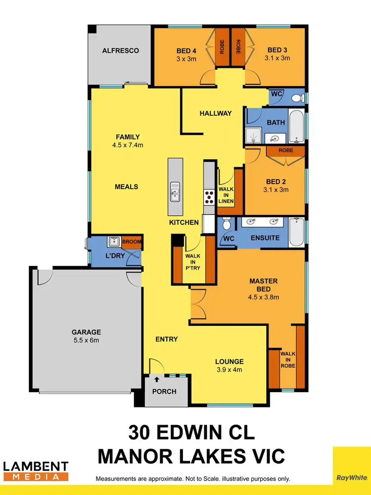 Floorplan of Homely house listing, 30 Edwin Close, Manor Lakes VIC 3024