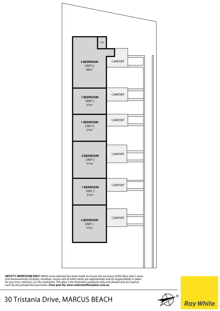 Floorplan of Homely block of units listing, 30 Tristania Drive, Marcus Beach QLD 4573