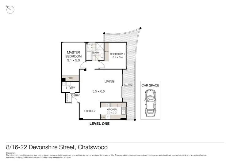 Floorplan of Homely unit listing, 8/16-22 Devonshire Street, Chatswood NSW 2067