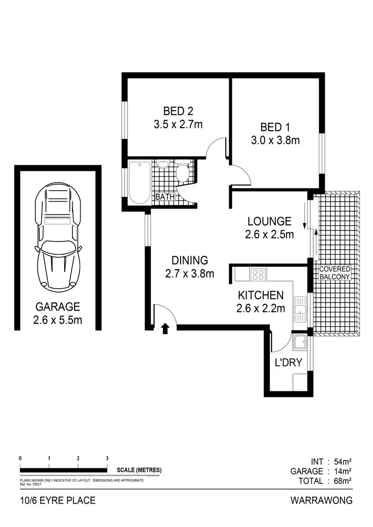 Floorplan of Homely unit listing, 10/6 Eyre Place, Warrawong NSW 2502