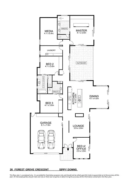Floorplan of Homely house listing, 26 Forest Grove Crescent, Sippy Downs QLD 4556