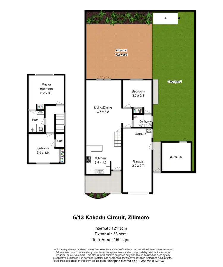 Floorplan of Homely townhouse listing, 6/13 Kakadu Circuit, Zillmere QLD 4034